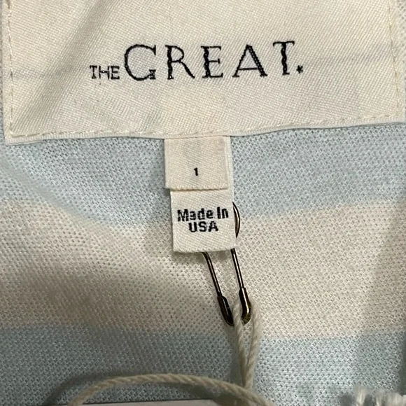NWT The‎ Great. Striped Swing Tank Dress SZ S 1 Blue Cream - Picture 7 of 8